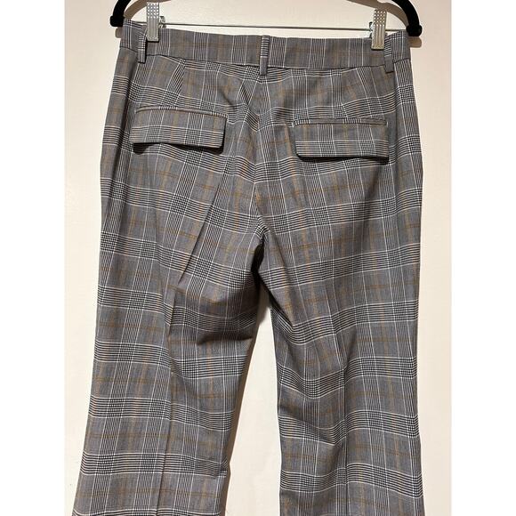Robert Rodriguez Plaid Crop Flare-Hem Tailored Trousers Size 4 Mid Rise Dressy - Picture 12 of 15